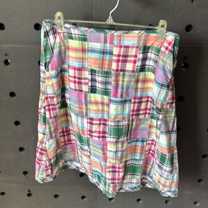 LL Bean Madras skirt size 10.